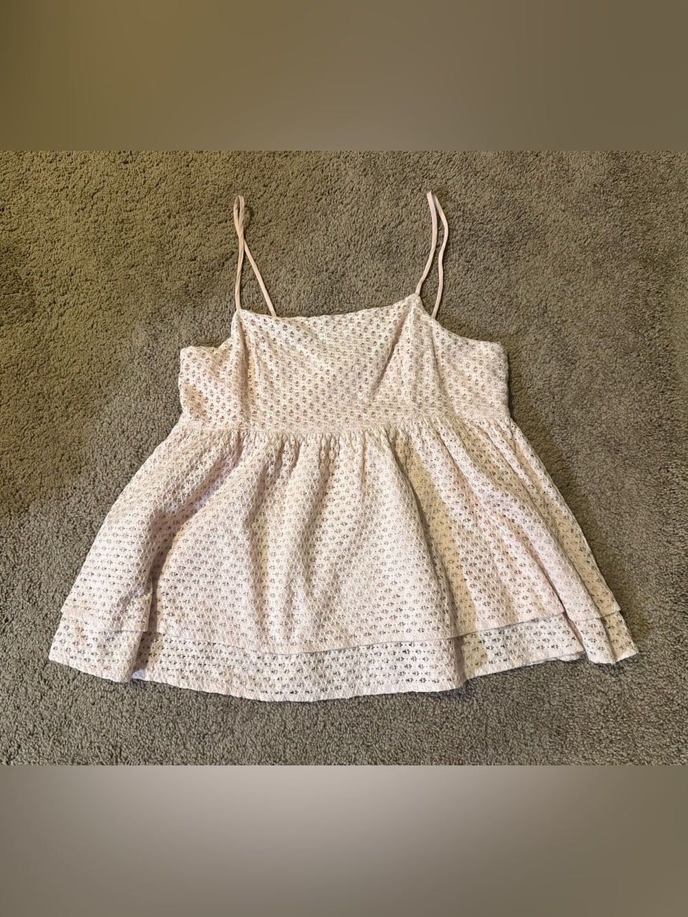 Entro Layered Eyelet Cottagecore Babydoll Camisole